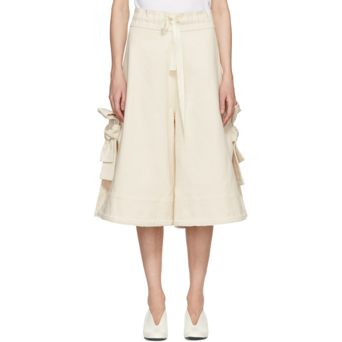 Roberts | Wood Off-White Twill Raw Split Trousers
