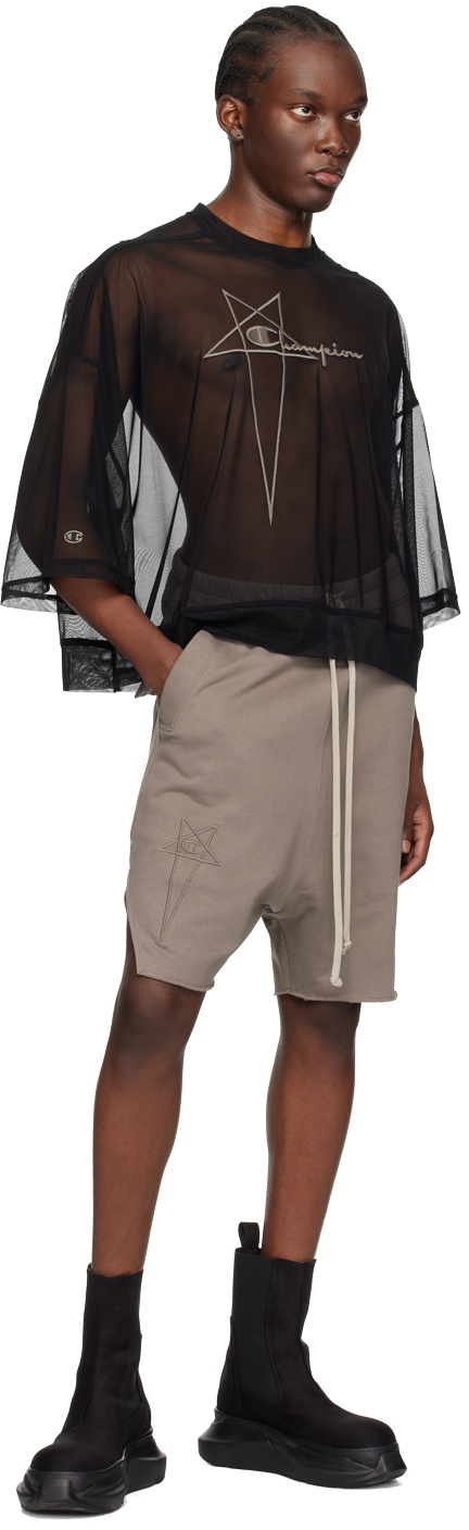 Rick Owens Black Champion Edition Tommy Cropped T-Shirt Rick