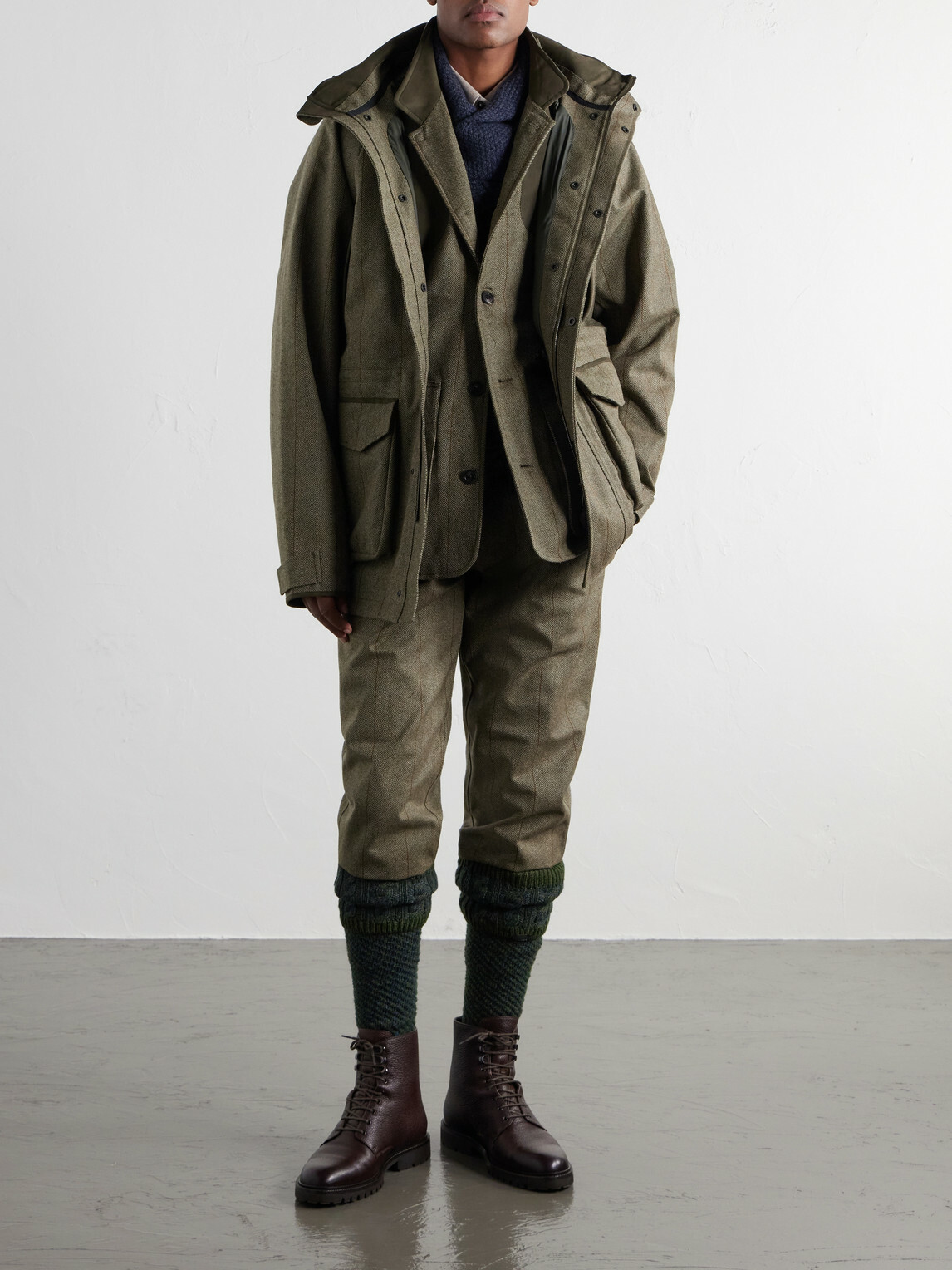 Purdey - Hooded Shell-Tweed Field Jacket - Green