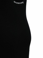 ALEXANDER WANG - Fitted Stretch Mini Dress W/ Logo Straps