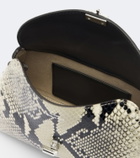 Toteme T-Lock Mini snake-effect leather clutch