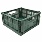 HAY Medium Square Recycled Colour Crate in Dark Green 
