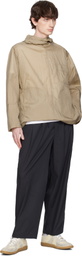 DOCUMENT Khaki Nylon Hooded Shirting Jacket