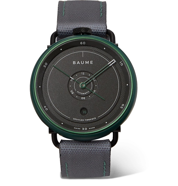 Photo: Baume - Ocean Limited Edition Automatic 42mm Plastic, Aluminium and SEAQUAL Canvas Watch, Ref. No. 10590 - Gray