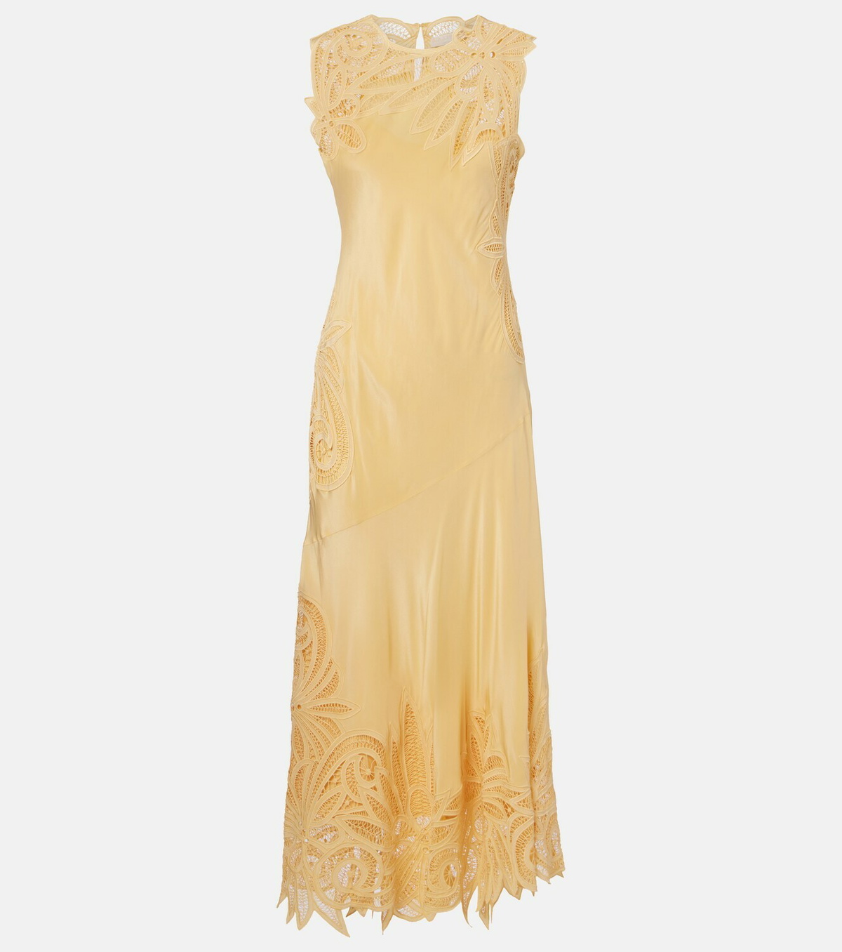 Ulla Johnson Idra lace-trimmed silk midi dress