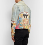 AMIRI - Printed Distressed Denim Jacket - Blue