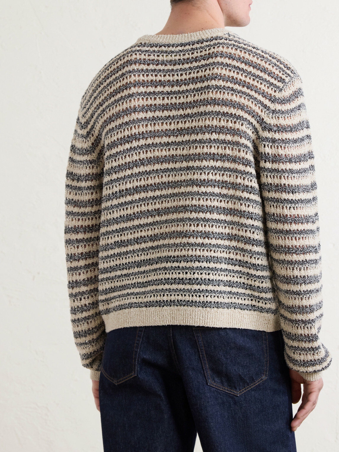 Aimé Leon Dore - Striped Open-Knit Cotton-Blend Sweater - Multi