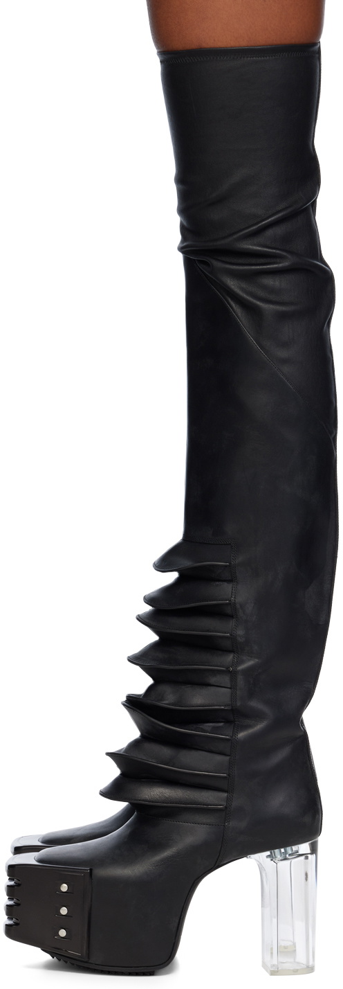 Rick Owens Black Porterville Flared Kiss Boots Rick Owens