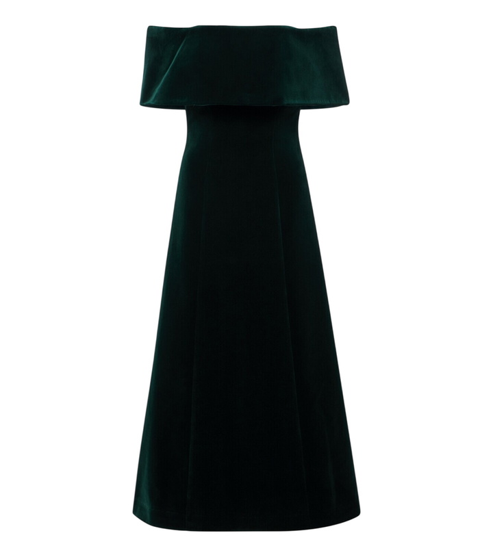 Photo: Emilia Wickstead Off-shoulder cotton velvet midi dress
