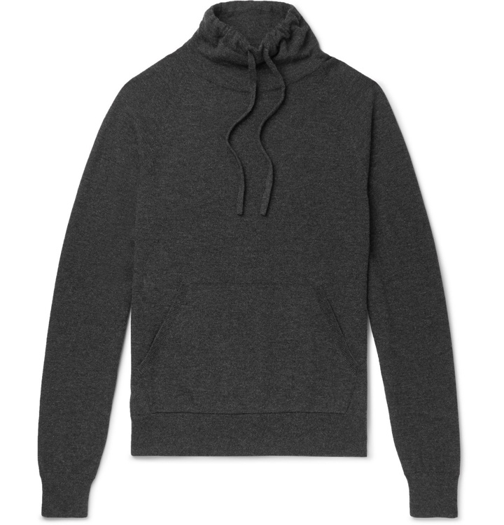 Photo: Mr P. - Wool and Cashmere-Blend Drawstring Mock-Neck Sweater - Gray