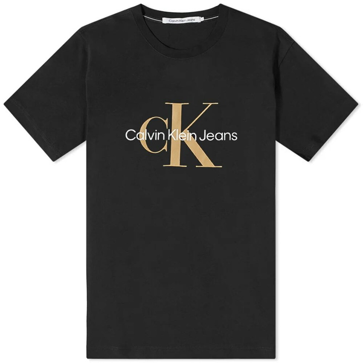 Photo: Calvin Klein Men's Monologo T-Shirt in Black And Camel