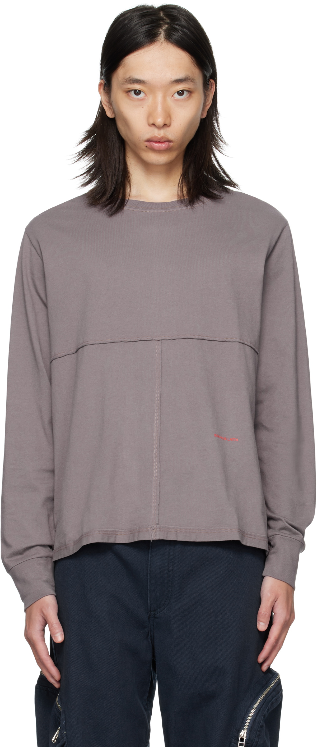 Eckhaus Latta Purple Lapped Long Sleeve T-shirt