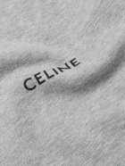 CELINE - Logo-Print Stretch-Cotton Jersey Sweatshirt - Gray