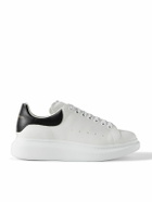 McQueen - Exaggerated-Sole Leather Sneakers - White