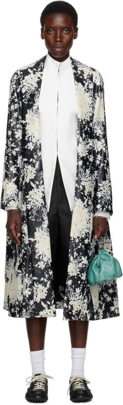 Photo: Comme des Garçons Homme Plus Black & White Printed Faux-Leather Coat
