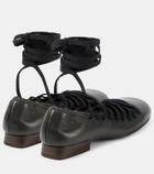 Lemaire Laced leather ballet flats