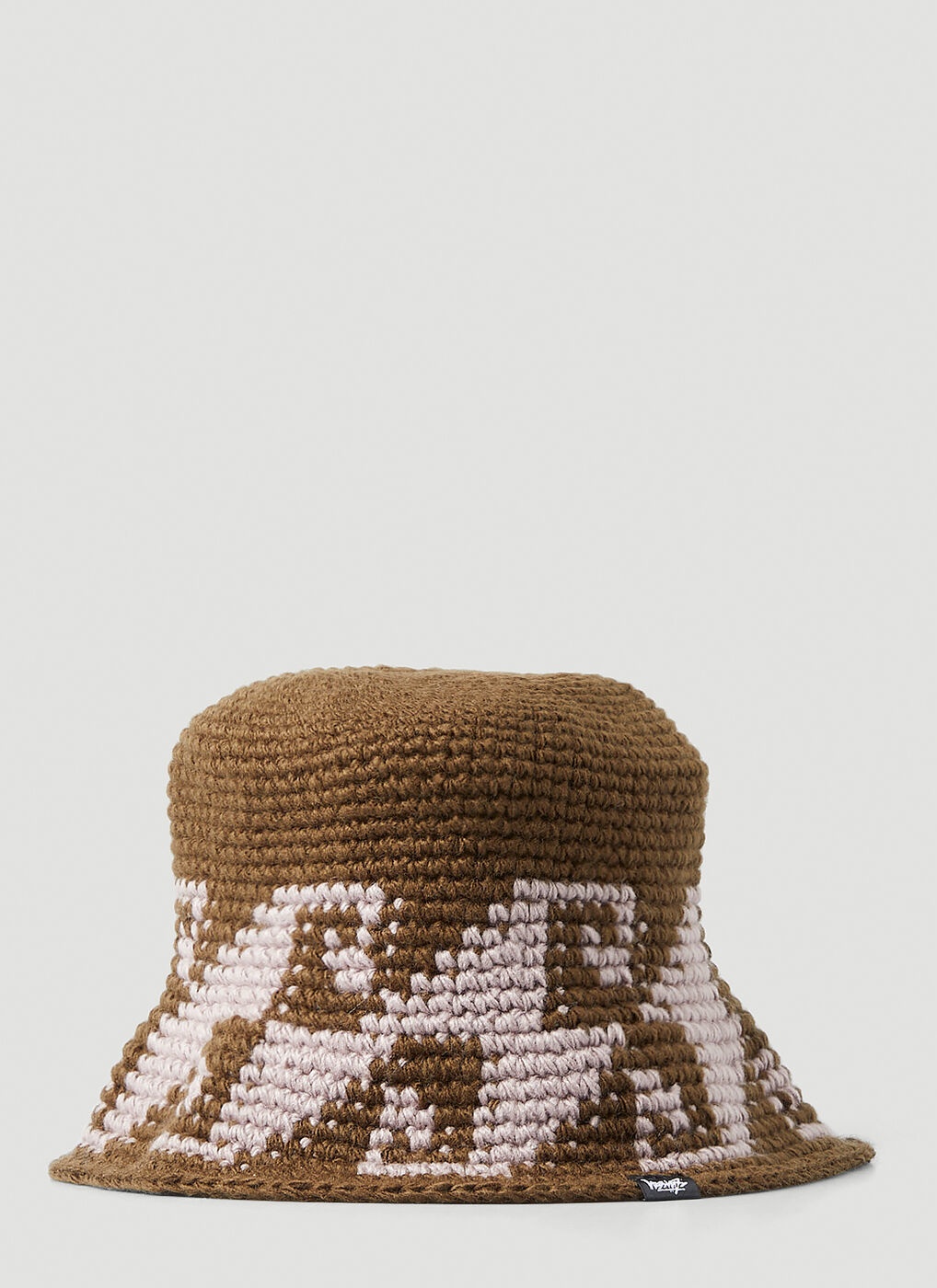 Waves Knit Bucket Hat in Brown Stussy