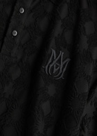 Amiri Ma Quad Jacquard Towelling Cotton-blend Polo Shirt Black