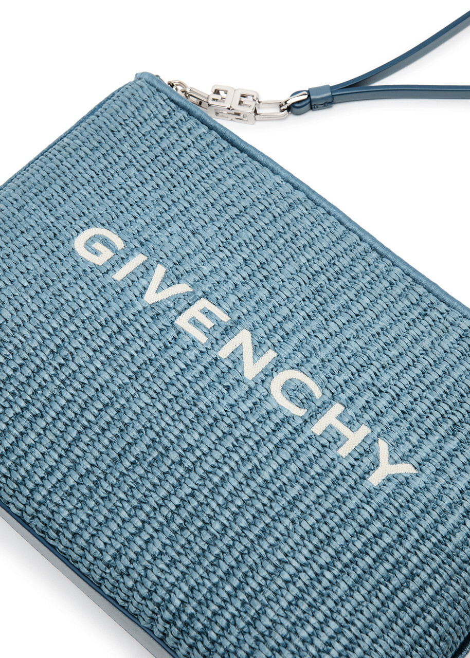 Givenchy Travel Woven Raffia Pouch - Blue - One Size