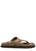 A.emery Claude Grained Leather Sandals Beige