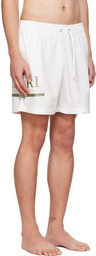 AMIRI White MA Bar Swim Shorts