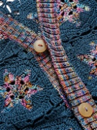 Corridor - Star Crocheted Pima Cotton Cardigan - Blue