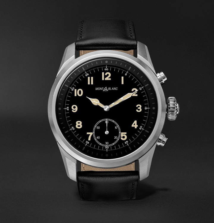 Photo: Montblanc - Summit 2 42mm Stainless Steel and Leather Smart Watch - Black