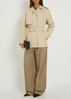 Vince Belted Cotton-blend Poplin Trench Jacket Yellow