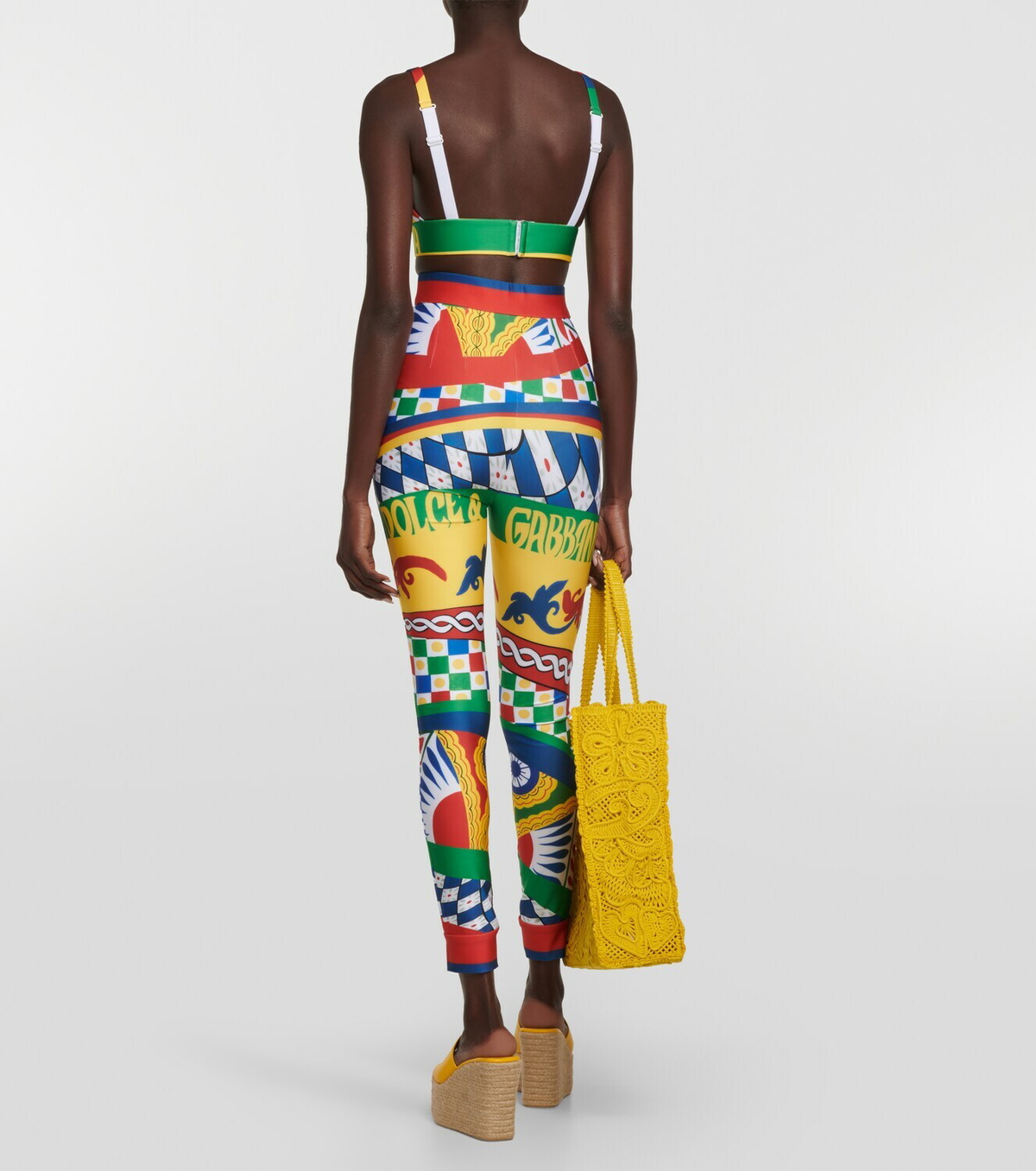 Dolce&Gabbana Printed technical jersey bralette