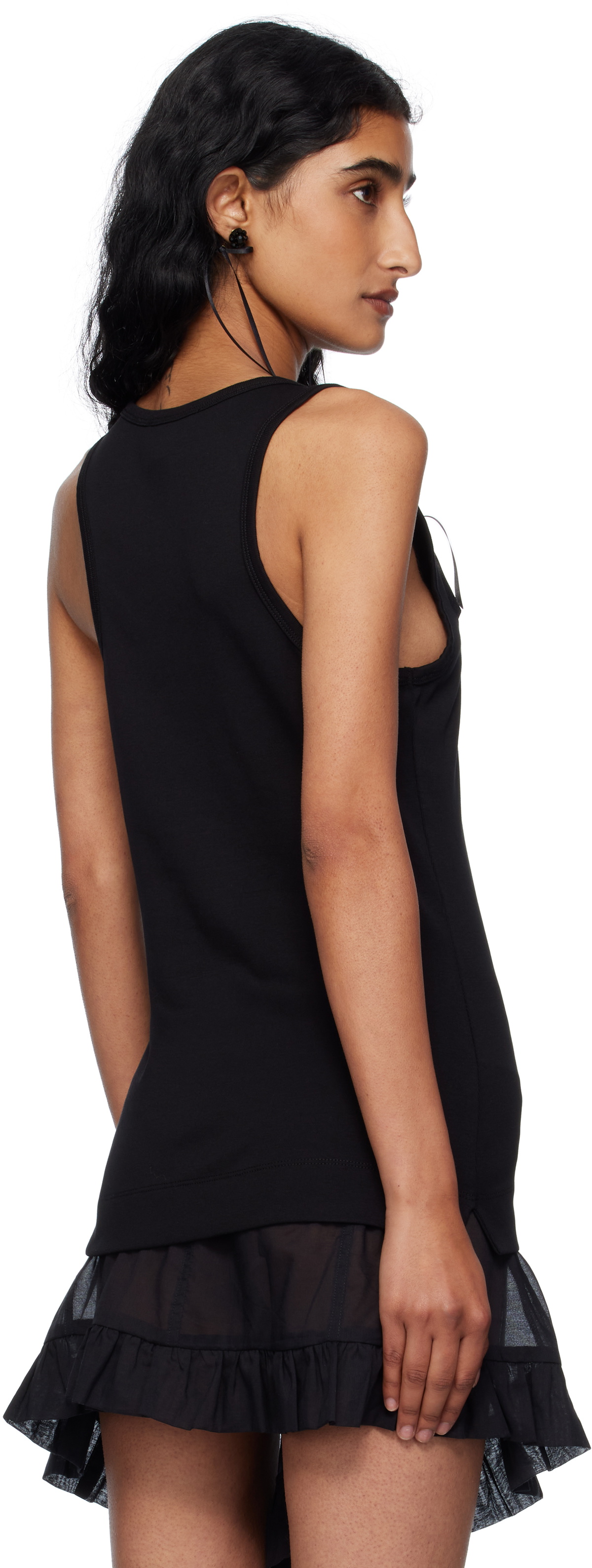 Simone Rocha Black Pearl Chain Tank Top