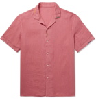 Altea - Camp-Collar Embroidered Linen Shirt - Pink