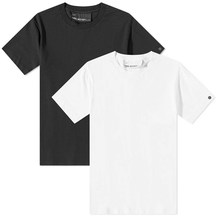 Photo: Neil Barrett Men's Badge Logo T-Shirt - 2 Pack in Black/White