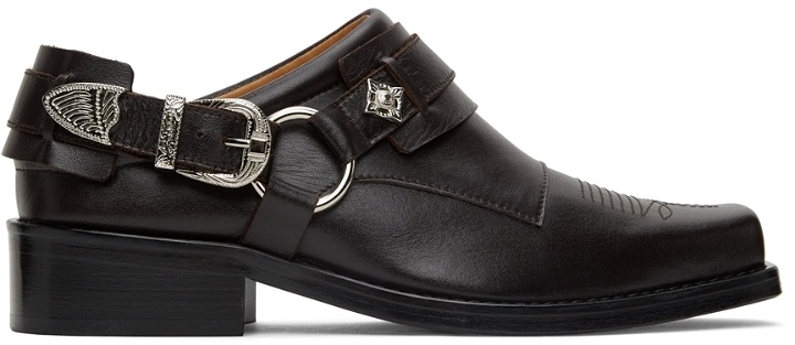 Photo: Toga Virilis SSENSE Exclusive Brown Leather Slip-On Loafers