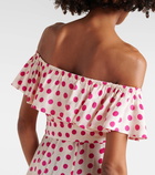 Alexandra Miro Giselle off-shoulder polka-dot midi dress