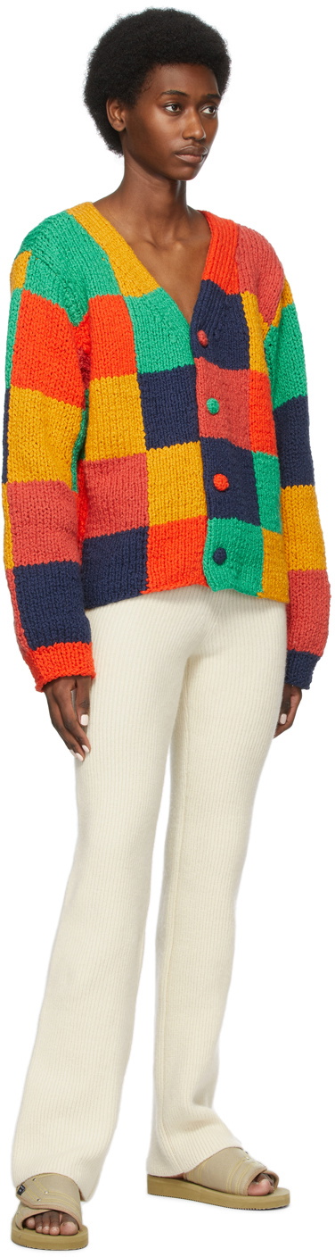 The Elder Statesman Multicolor Organic Cotton Squares Cardigan The