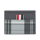 Thom Browne Men's Madras Check Card Holder in Black/White