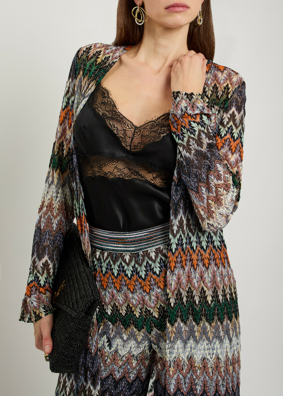 Missoni Chevron Fine-knit Shirt Cardigan Multicoloured