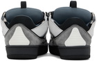 Lanvin Gray Leather Curb Sneakers