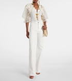 Chloé Guipure lace-trimmed cotton bodysuit