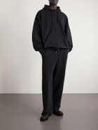VETEMENTS - Logo-Embroidered Cotton-Jersey Zip-Up Hoodie - Black
