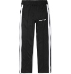 Palm Angels - Slim-Fit Logo-Print Striped Tech-Jersey Track Pants - Black