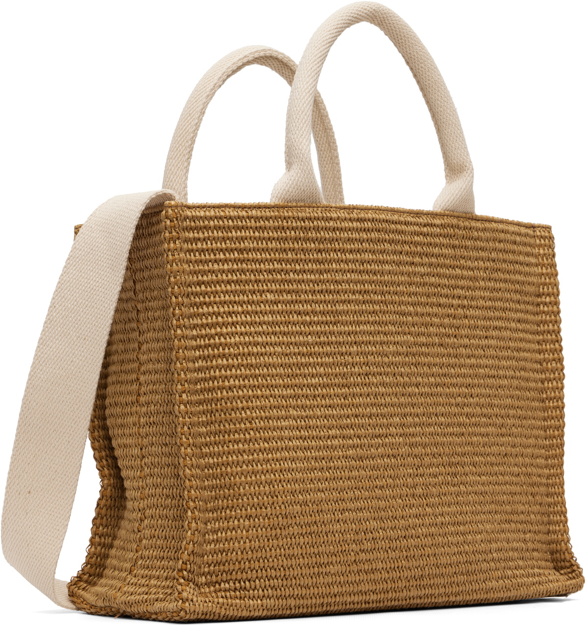 Marni Tan Raffia-Effect Small Tote