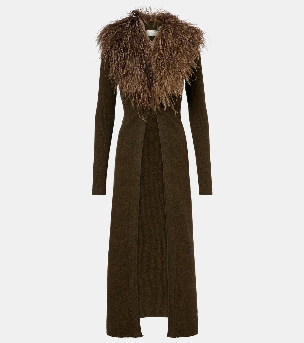 Blumarine Feather-trimmed wool cardigan