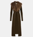 Blumarine Feather-trimmed wool cardigan