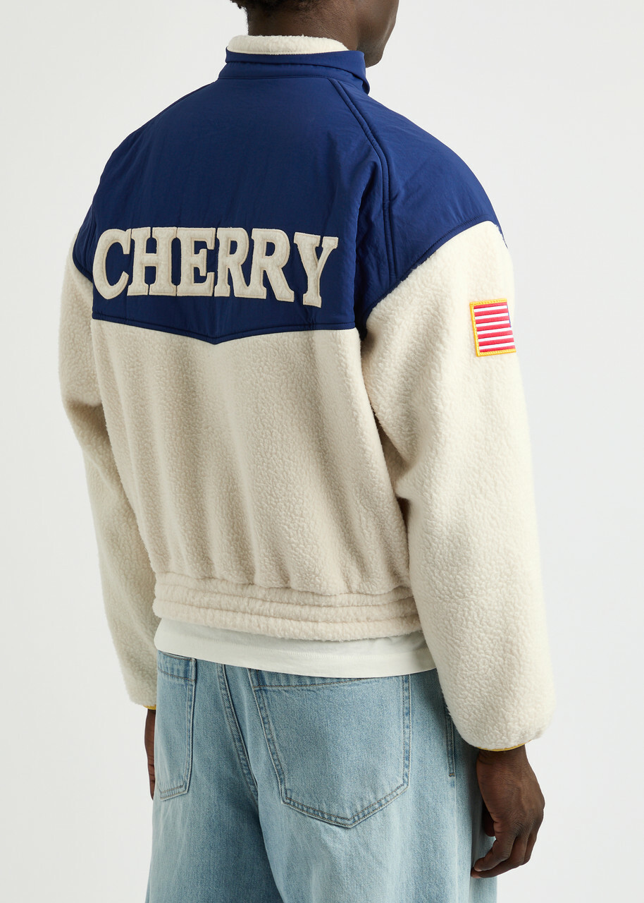 Cherry LA Racing Zip Panelled Fleece Jacket Navy CHERRY LA