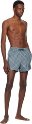 Burberry Navy Check Swim Shorts