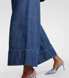 Valentino High-rise chambray wide-leg jeans