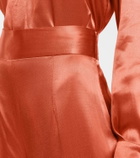 Galvan Lido high-rise wide-leg satin pants