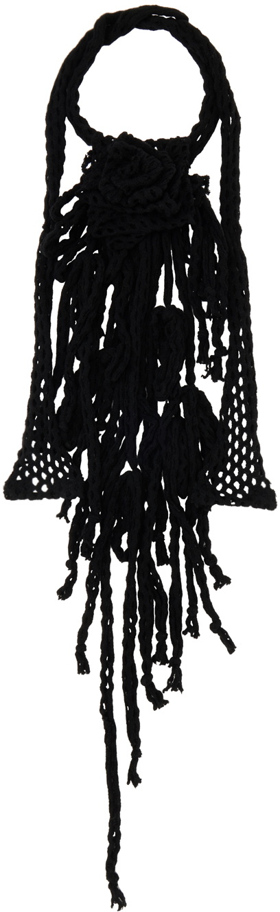 VAQUERA Black Raggedy Rose Necklace