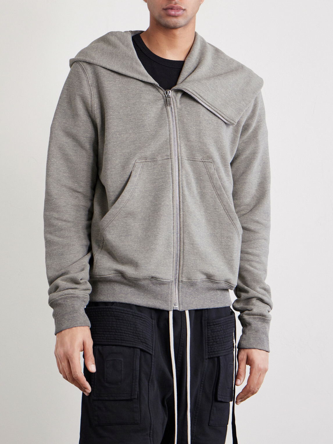DRKSHDW by Rick Owens - Mountain Zip-Up Cotton-Blend Hoodie - Gray